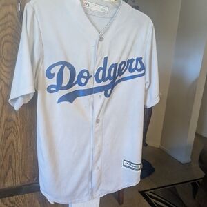 Majestic Dodgers White and Blue Jersey